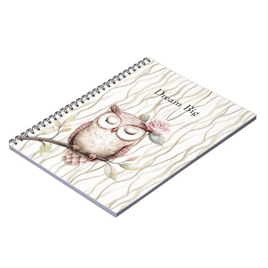 Carnet Chouette rose enchantée (Côté gauche)