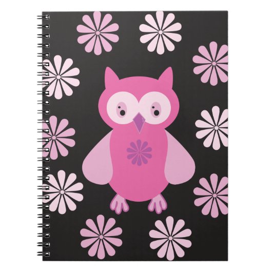Carnet chouette rose mignonne (Devant)