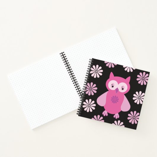Carnet chouette rose mignonne (Intérieur)