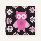 Carnet chouette rose mignonne (Devant)
