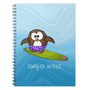 Carnet chouette surfeur