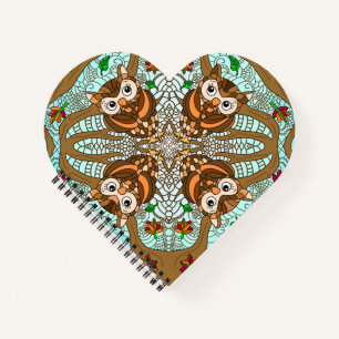 Carnet Chouette tirée à la main Mandala