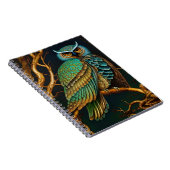 Carnet Chouette Turquoise et Or (Côté Droit)