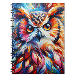 Carnet Chouette Vision Mystique – Art de la Sagesse Abstr