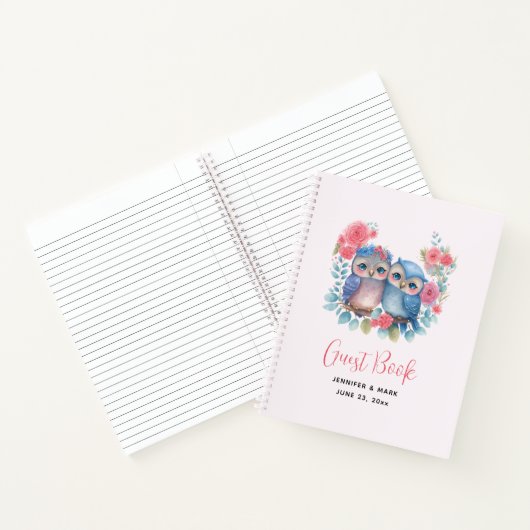 Carnet Chouettes amoureuses Assis sur une branche d'arbre (Intérieur)
