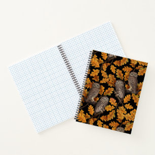 Carnet Chouettes d'automne sur noir