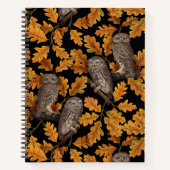 Carnet Chouettes d'automne sur noir (Devant)