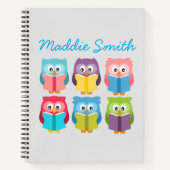 Carnet Chouettes de lecture mignonnes (Devant)