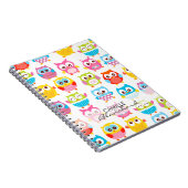 Carnet Chouettes de litte mignonnes personnalisées (Côté Droit)