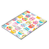 Carnet Chouettes de litte mignonnes personnalisées (Côté gauche)