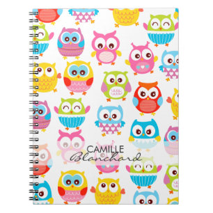 Carnet Chouettes de litte mignonnes personnalisées
