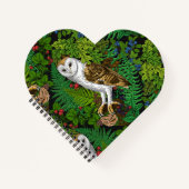 Carnet Chouettes, fougères, chênes et baies (Devant)