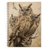 Carnet Chouettes héritées Vintages (Devant)