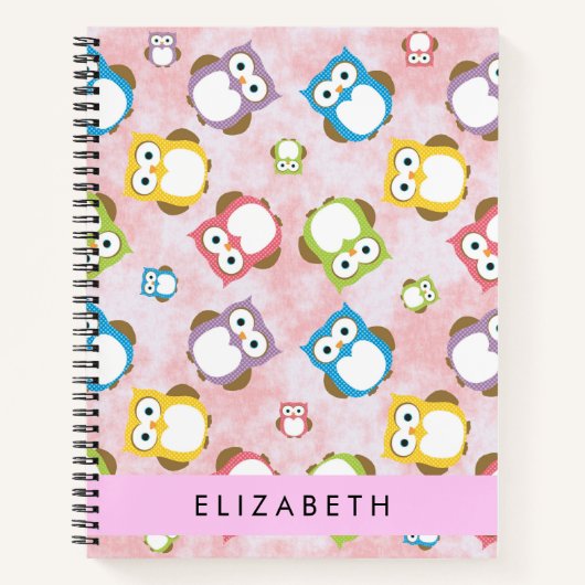 Carnet Chouettes mignonnes, Chouette Motif, Chouettes col (Devant)