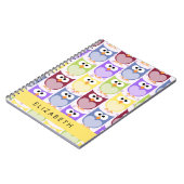 Carnet Chouettes mignonnes, Chouette Motif, Chouettes col (Côté gauche)
