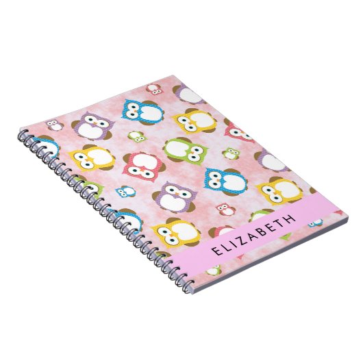 Carnet Chouettes mignonnes, Chouette Motif, Chouettes col (Côté Droit)