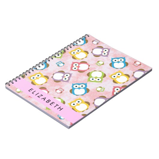 Carnet Chouettes mignonnes, Chouette Motif, Chouettes col (Côté gauche)