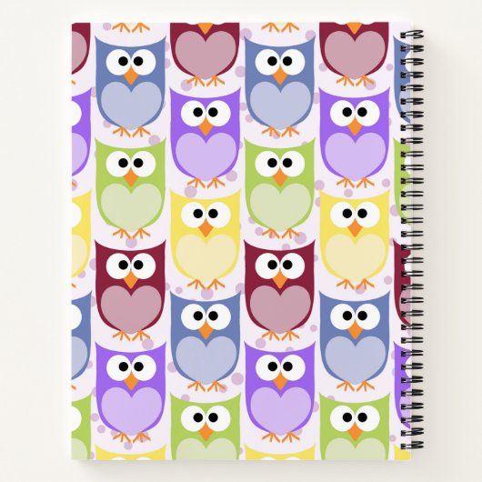Carnet Chouettes mignonnes, Chouette Motif, Chouettes pou (Dos)