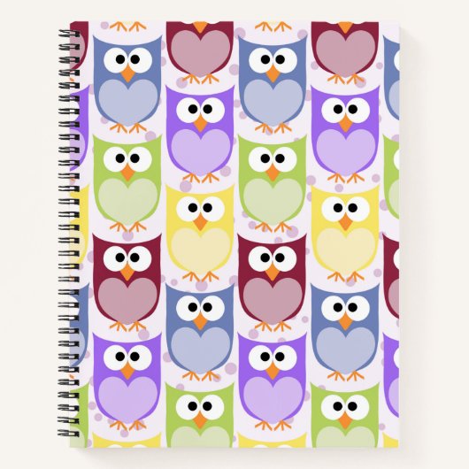 Carnet Chouettes mignonnes, Chouette Motif, Chouettes pou (Devant)