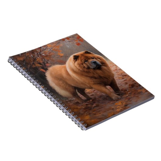 Carnet Chow Chow à l'automne Feuilles automne Inspire (Côté Droit)