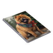 Carnet Chow Chow Chien de Noël en neige (Côté Droit)