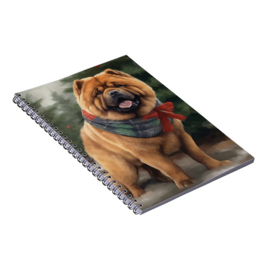 Carnet Chow Chow Chien de Noël en neige (Côté Droit)