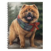 Carnet Chow Chow Chien de Noël en neige (Devant)