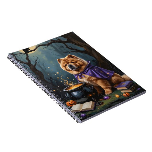Carnet Chow Chow Chien Peinture Whimsical Halloween (Côté Droit)