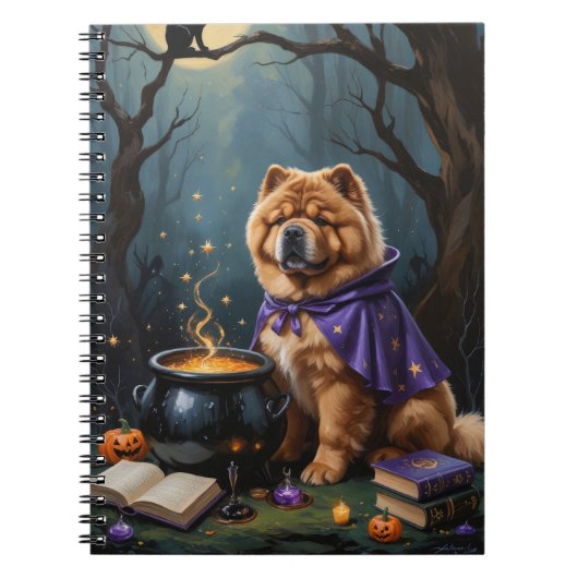 Carnet Chow Chow Chien Peinture Whimsical Halloween (Devant)