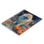 Carnet Chow Chow d'Halloween avec citrouilles effrayant (Côté gauche)