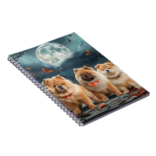 Carnet Chow Chow Halloween Éffrayant (Côté Droit)