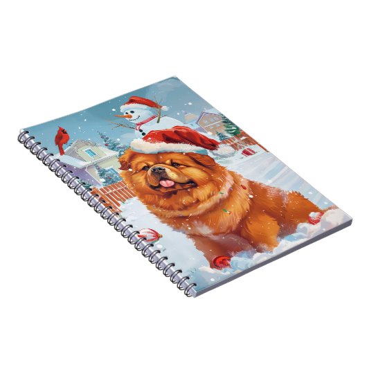 Carnet Chow Chow Winter Wonderland Noël Joie (Côté Droit)