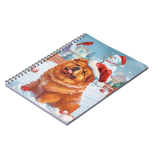 Carnet Chow Chow Winter Wonderland Noël Joie (Côté gauche)