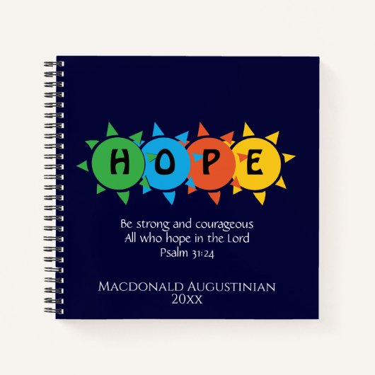 Carnet Christian HOPE IN THE LORD Customizable PSALM 31 (Devant)