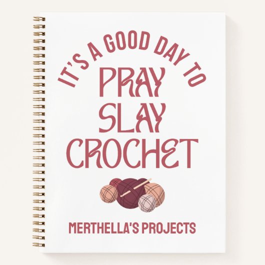 Carnet Christian PRAY SLAY CROCHET Craft Projects (Devant)