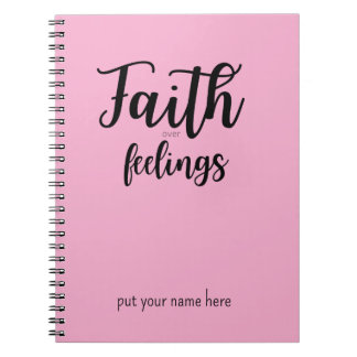 Carnet Christian Women Minimalist Faith Over Feelings 