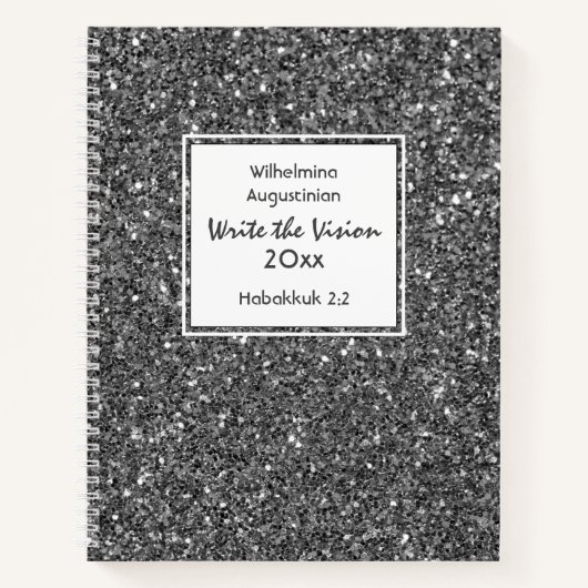 Carnet Christian WRITE THE VISION Personnalisable GRAY (Devant)