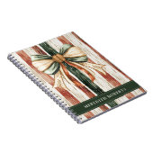 Carnet Christmas Bow Rustic Stripes Personalized (Côté Droit)