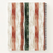 Carnet Christmas Bow Rustic Stripes Personalized (Dos)