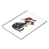 Carnet Christmas Cat Tuxedo black cat xmas lights kitty c (Côté gauche)