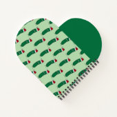 Carnet Christmas Dill Pickle wearing a Santa Hat (Dos)