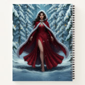 Carnet Christmas Elf in Red in Snowy Winter Forest (Dos)