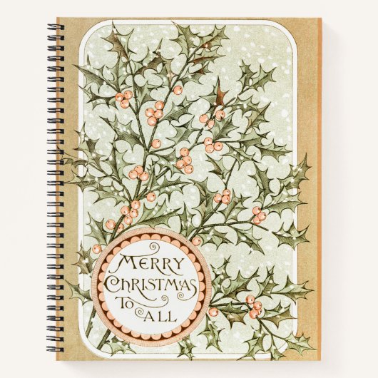 Carnet Christmas Holly Jolie Antique Salutation (Devant)