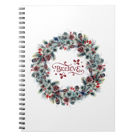 Carnet Christmas Wreath CROIRE Typographie (Devant)