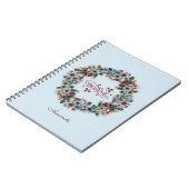 Carnet Christmas Wreath CROIRE Typographie monogramme (Côté gauche)