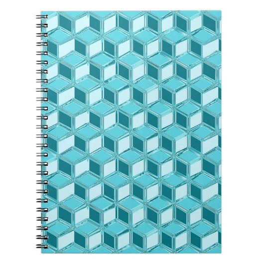 Carnet Chrome 3-d boîtes - turquoise / aqua (Devant)