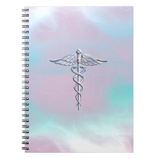 Carnet Chrome Comme Caduceus Symbole Médicale Mère Pearl (Devant)