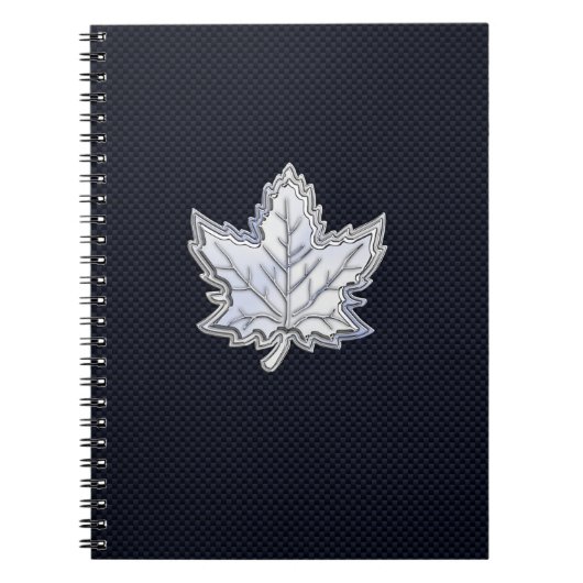 Carnet Chrome Comme Maple Leaf Fibres de carbone Impressi (Devant)