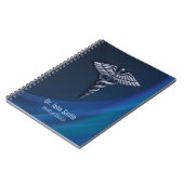 Carnet Chrome Dark Caduceus Holographique 3D Médicale (Côté gauche)
