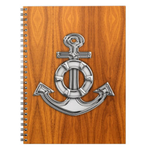 Carnet Chrome de sauveteur comme l'Ancre sur le placage